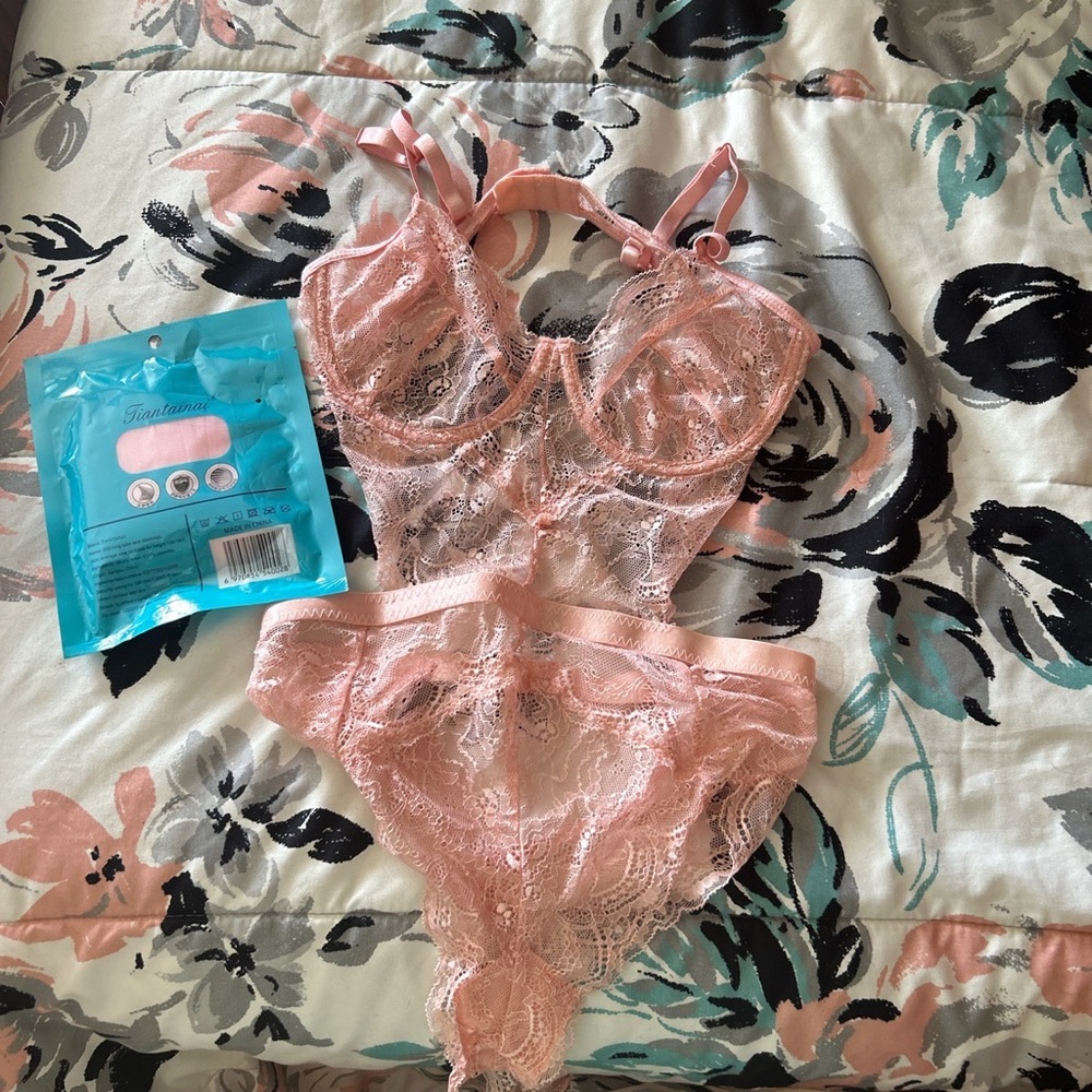 Pink Bodysuit with stockings